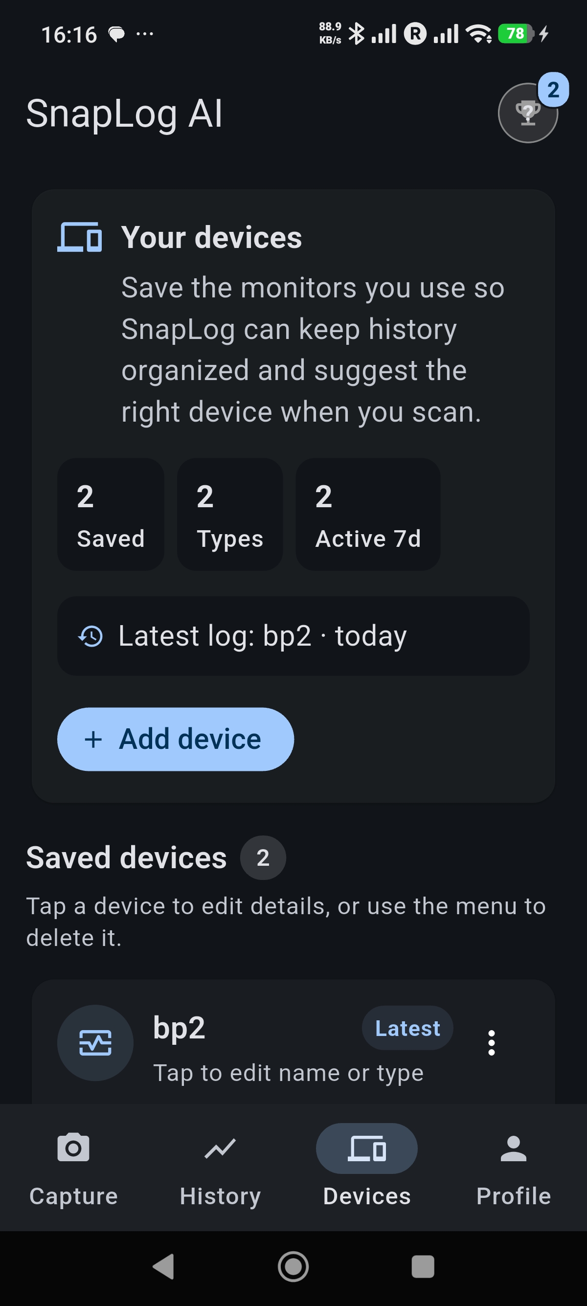 Devices admin: manage your connected health devices